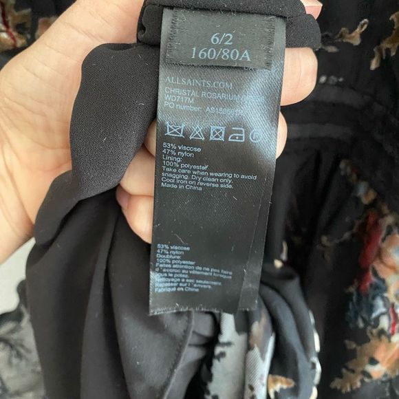 All Saints Black Floral Mini Dress - Picture 12 of 12